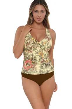 Plus Size|Underwire<Sunsets Island Spice Elsie Tankini Top