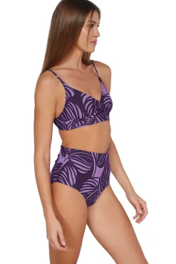 Plus Size|High-Waist<Sunsets Mystic Palms Capri High Waist Bottom