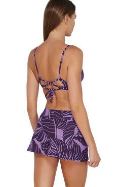 Plus Size<Sunsets Mystic Palms Sporty Swim Skirt Bottom