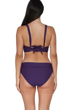 Plus Size|High-Waist<Sunsets Paradise Plum Capri High Waist Bottom