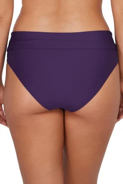 Plus Size|High-Waist<Sunsets Paradise Plum Capri High Waist Bottom