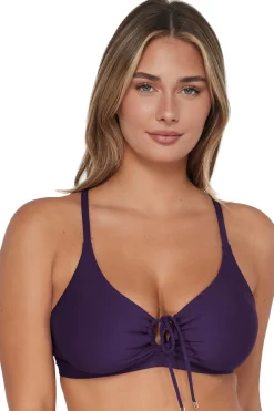 Plus Size|Underwire<Sunsets Paradise Plum Kauai Keyhole Top