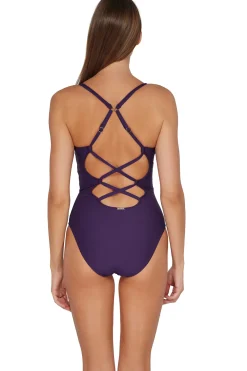 Classic<Sunsets Paradise Plum Veronica One Piece