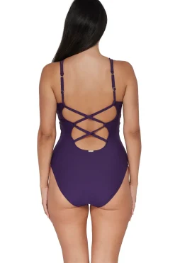 Classic<Sunsets Paradise Plum Veronica One Piece