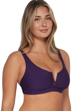 Plus Size|Underwire<Sunsets Paradise Plum Vienna V-Wire Top