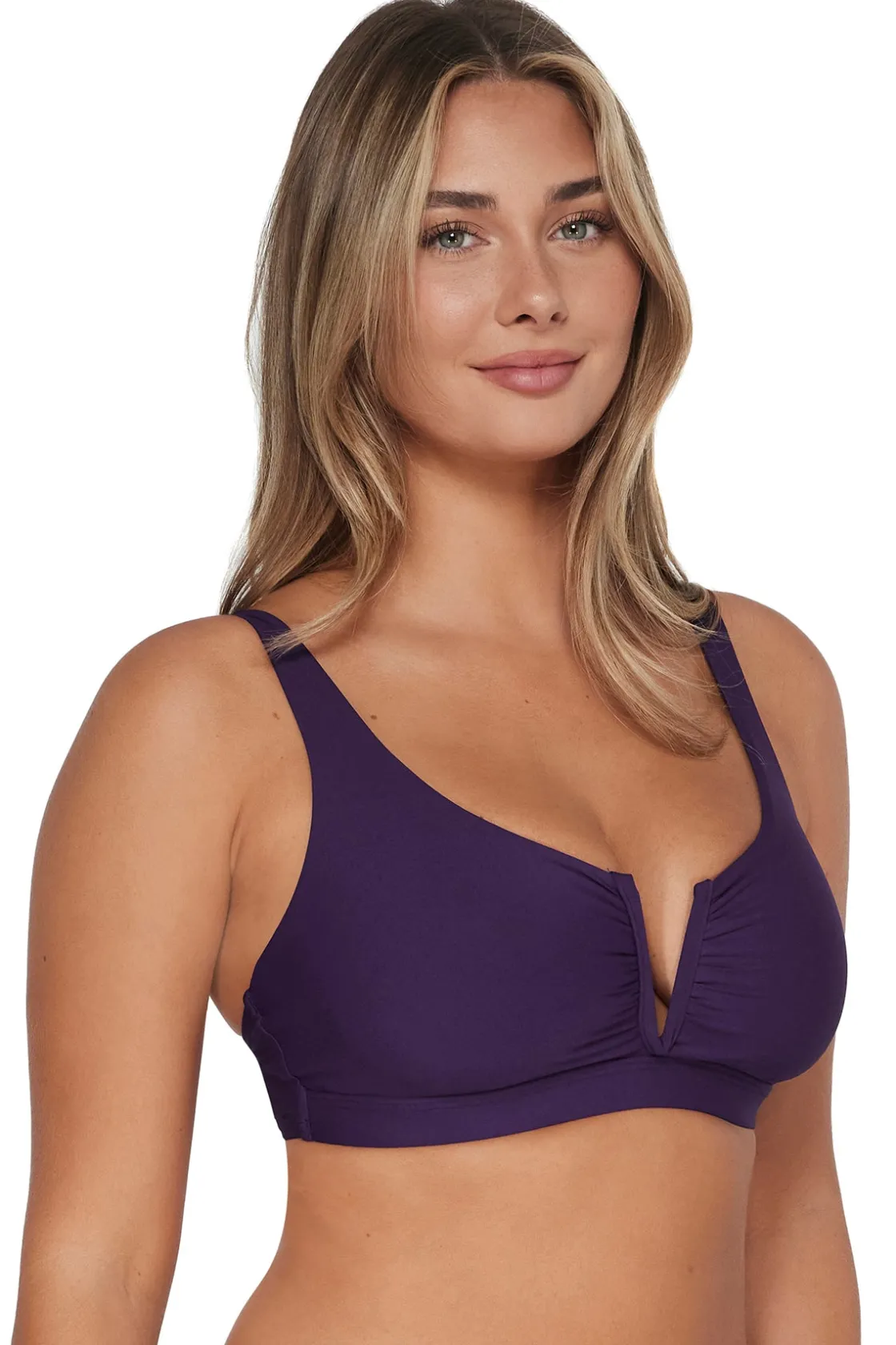 Plus Size|Underwire<Sunsets Paradise Plum Vienna V-Wire Top