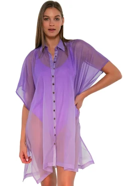 Cover-Ups<Sunsets Passion Flower Shore Thing Tunic