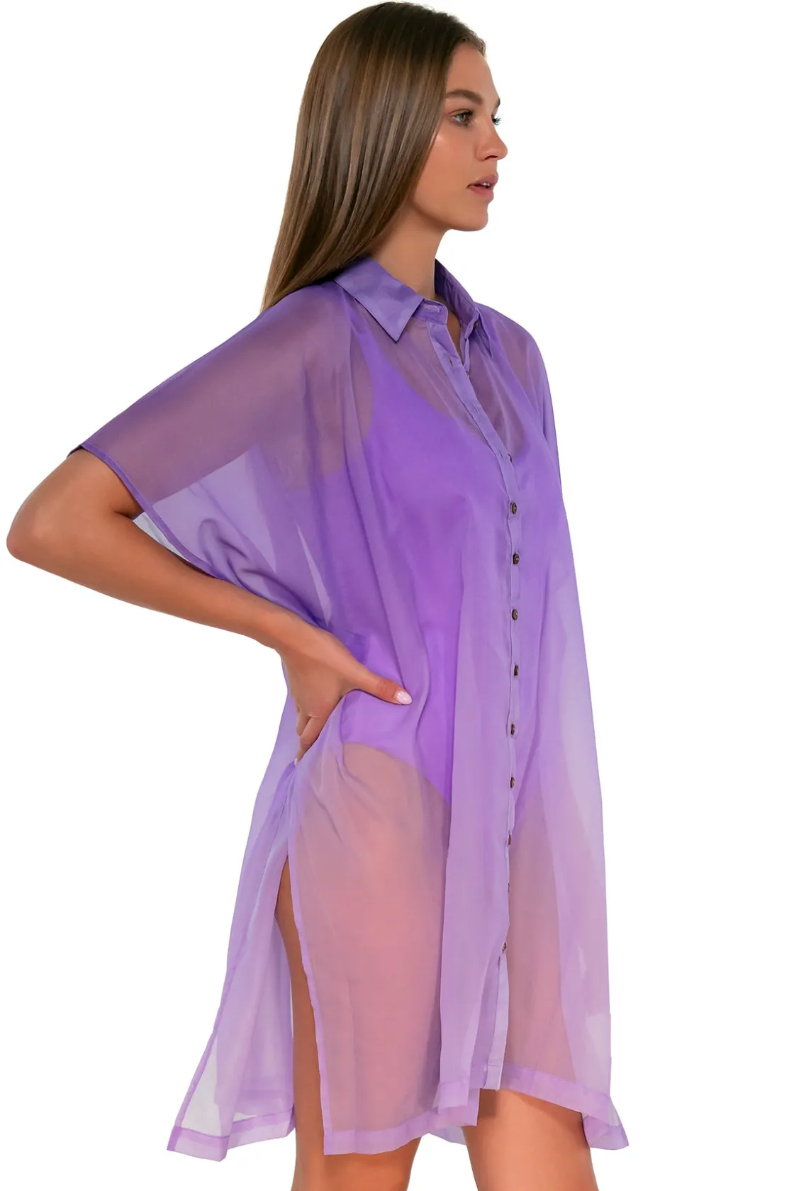 Cover-Ups<Sunsets Passion Flower Shore Thing Tunic