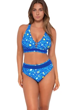 Plus Size|High-Waist<Sunsets Pineapple Grove Annie High Waist Bottom