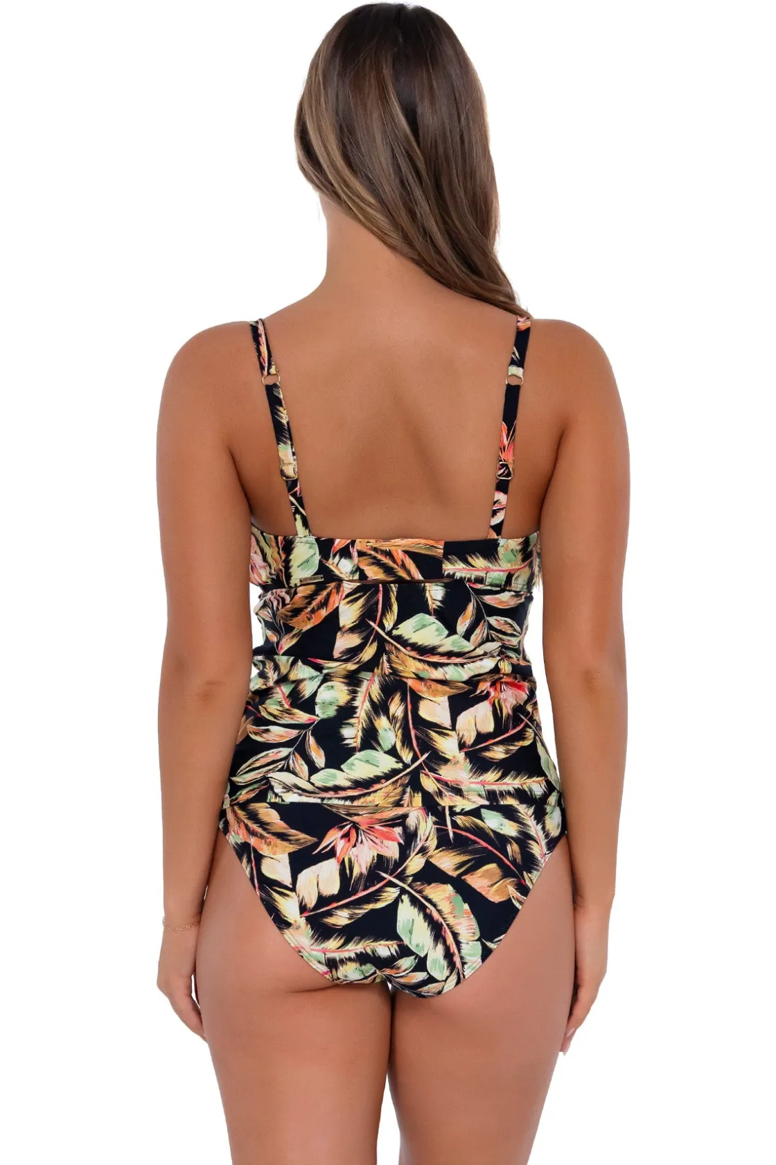 Plus Size|Underwire<Sunsets Retro Retreat Zuri V-Wire Tankini Top