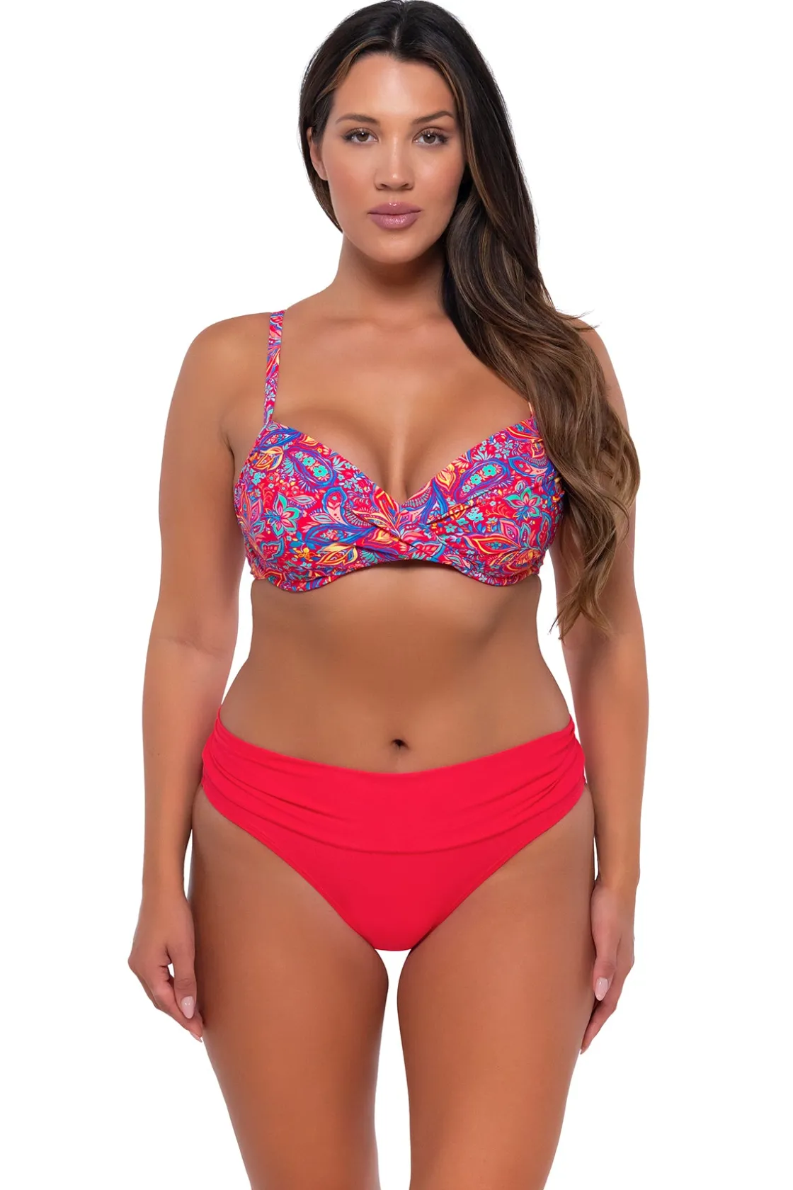 Plus Size|Underwire<Sunsets Rue Paisley Crossroads Underwire Top