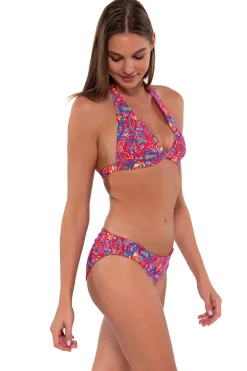 Wire-Free|Bikini Tops<Sunsets Rue Paisley Faith Halter Top