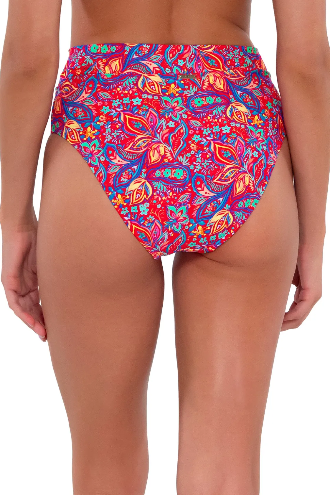 Plus Size|Bikini Bottoms<Sunsets Rue Paisley Summer Lovin' V-Front Bottom