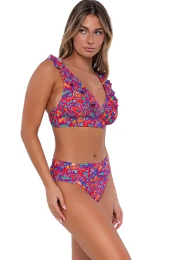 Plus Size|Wire-Free<Sunsets Rue Paisley Willa Wireless Top