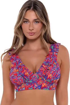 Plus Size|Wire-Free<Sunsets Rue Paisley Willa Wireless Top