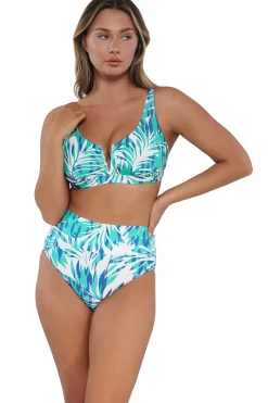 Plus Size|High-Waist<Sunsets Sea Breeze Sandbar Rib Hannah High Waist Bottom