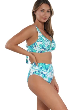 Plus Size|High-Waist<Sunsets Sea Breeze Sandbar Rib Hannah High Waist Bottom