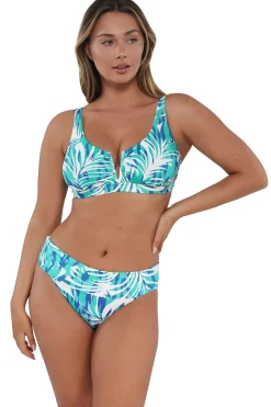 Plus Size|High-Waist<Sunsets Sea Breeze Sandbar Rib Hannah High Waist Bottom
