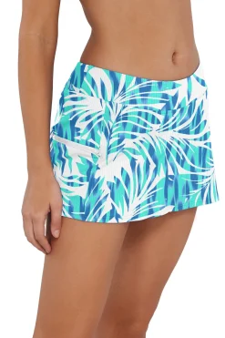Plus Size<Sunsets Sea Breeze Sandbar Rib Sporty Swim Skirt
