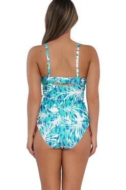Plus Size|Underwire<Sunsets Sea Breeze Sandbar Rib Serena Tankini Top