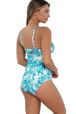 Plus Size|Underwire<Sunsets Sea Breeze Sandbar Rib Serena Tankini Top