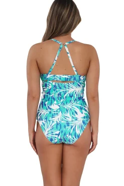 Plus Size|Underwire<Sunsets Sea Breeze Sandbar Rib Serena Tankini Top