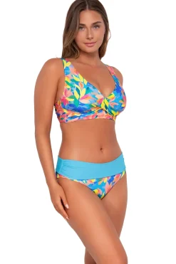 High-Waist|Bikini Bottoms<Sunsets Shoreline Petals Capri High Waist Bottom