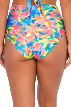 High-Waist|Bikini Bottoms<Sunsets Shoreline Petals Capri High Waist Bottom