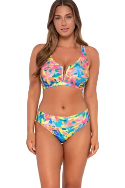 Plus Size|High-Waist<Sunsets Shoreline Petals Hannah High Waist Bottom
