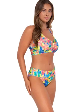 Plus Size|High-Waist<Sunsets Shoreline Petals Hannah High Waist Bottom