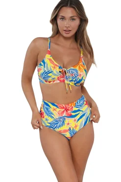 Plus Size|High-Waist<Sunsets Suncatcher Capri High Waist Bottom