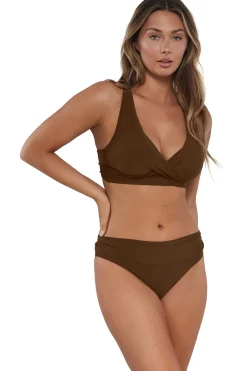 Plus Size|Bra-Sized<Sunsets Tiki Brown Elsie Top