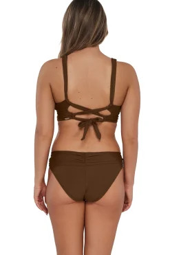 Plus Size|Bra-Sized<Sunsets Tiki Brown Elsie Top