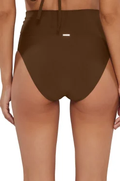 Plus Size|High-Waist<Sunsets Tiki Brown Hannah High Waist Bottom