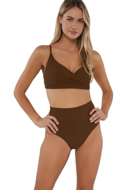 Plus Size|High-Waist<Sunsets Tiki Brown Hannah High Waist Bottom