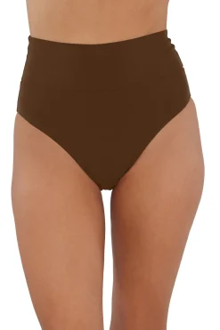 Plus Size|High-Waist<Sunsets Tiki Brown Hannah High Waist Bottom
