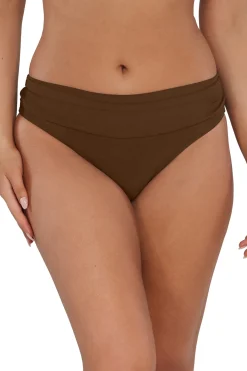 Plus Size|Bikini Bottoms<Sunsets Tiki Brown Unforgettable Bottom