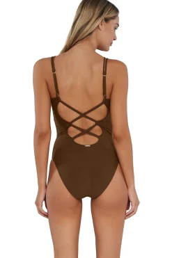 Classic<Sunsets Tiki Brown Veronica One Piece