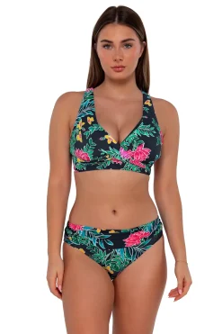 Plus Size|Underwire<Sunsets Twilight Blooms Elsie Top
