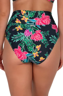 Plus Size|High-Waist<Sunsets Twilight Blooms Hannah High Waist Bottom