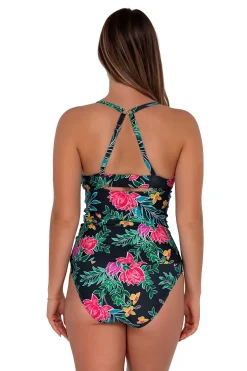 Plus Size|Underwire<Sunsets Twilight Blooms Serena Tankini Top