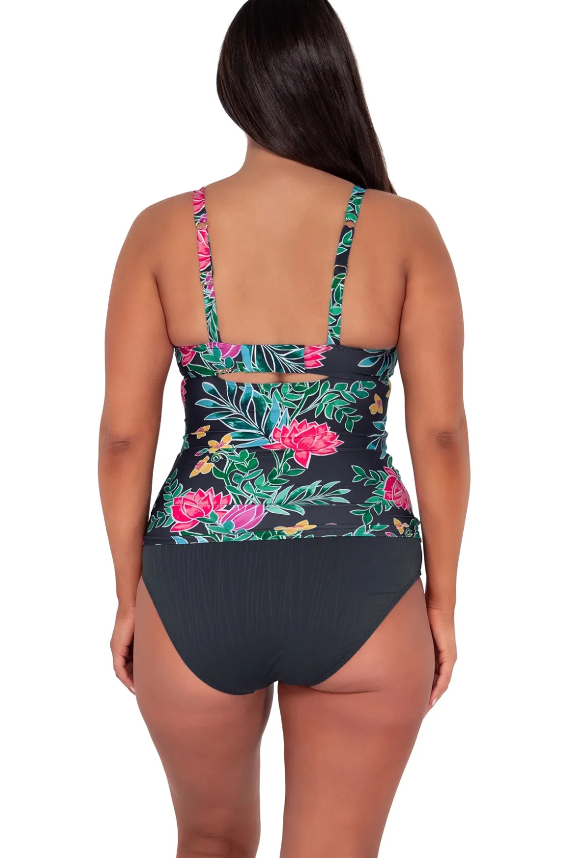 Plus Size|Underwire<Sunsets Twilight Blooms Serena Tankini Top