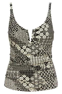 Plus Size|Underwire<Sunsets Venice Seagrass Texture Zuri V-Wire Tankini Top