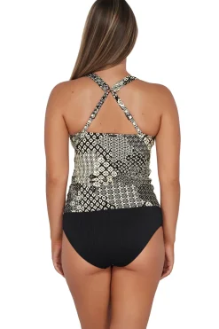Plus Size|Underwire<Sunsets Venice Seagrass Texture Elsie Tankini Top