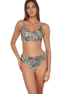 Plus Size|High-Waist<Sunsets Venice Seagrass Texture Hannah High Waist Bottom