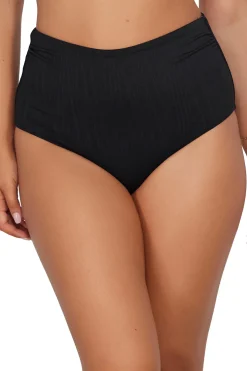 Plus Size|High-Waist<Sunsets Venice Seagrass Texture Capri High Waist Bottom