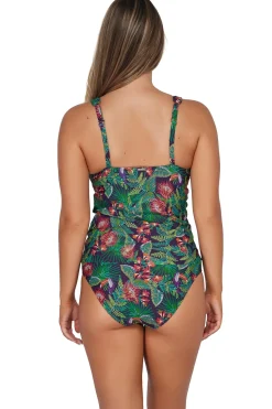 Plus Size|Underwire<Sunsets Welcome To Rio Elsie Tankini Top