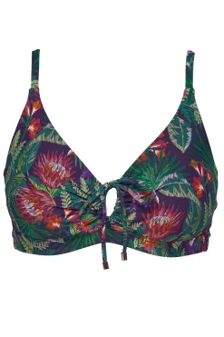 Plus Size|Underwire<Sunsets Welcome To Rio Kauai Keyhole Top