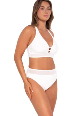 Plus Size|High-Waist<Sunsets White Lily Annie High Waist Bottom