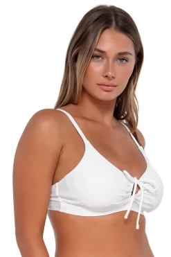 Bra-Sized|Bikini Tops<Sunsets White Lily Kauai Keyhole Top